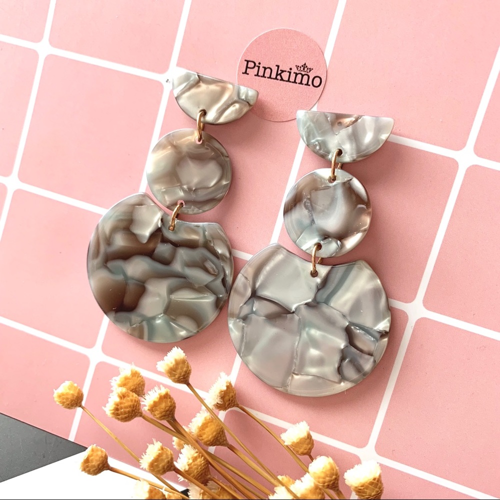 Calabash Marble Pattern Acrylic Earrings